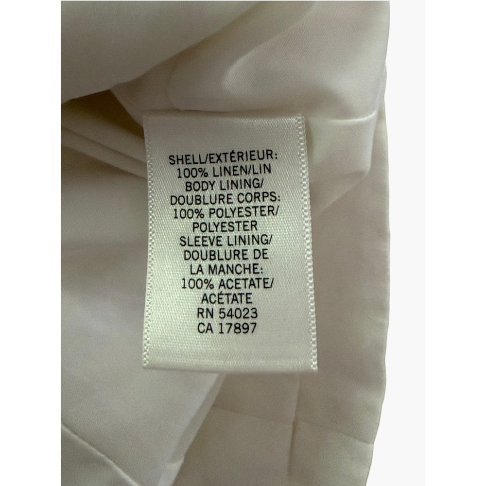 Banana Republic White 100% Linen Blazer Jacket Lined, Size 4 - Picture 7 of 7